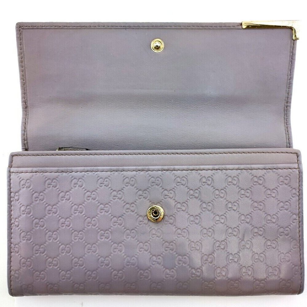 GUCCI Long Wallet Microgucci Shima Leather Authentic - Picture 5 of 11